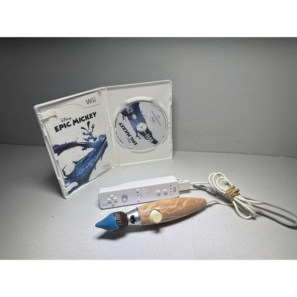Disney Epic Mickey Wii Paintbrush Nunchuck Bundle